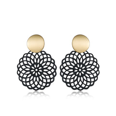 Two-Tone Filigree Circle Drop Earrings