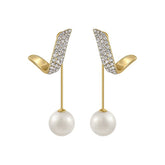 Pearl & Cubic Zirconia 18K Gold-Plated Embellished Wing Ear Jackets