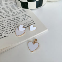 White Enamel & 18K Gold-Plated Double Heart Ear Jackets