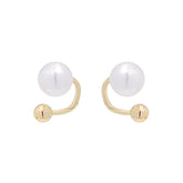 White Pearl & 18K Gold-Plated U-Shaped Ear Jackets
