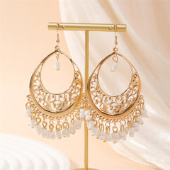 White Turquoise & 18K Gold-Plated Openwork Filigree Drop Earrings
