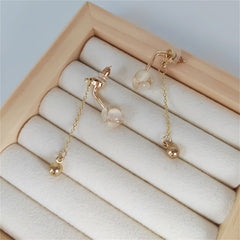 Cat's Eye & Cubic Zirconia 18K Gold-Plated Ball Ear Jackets