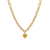 Stunning gold chain necklace adorned with a heart charm, ideal for gifting or personal wear to show your love.