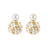 Cubic Zirconia & Pearl Flower Ear Jackets