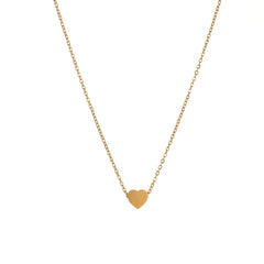 A charming 18K gold-plated heart pendant necklace with a slender chain, perfect for everyday wear or special occasions.