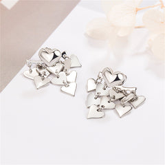 Silver-Plated Heart Tassel Ear Jackets