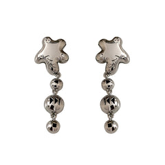Cubic Zirconia & Silver-Plated '7Ing' Dripping Star Drop Earrings