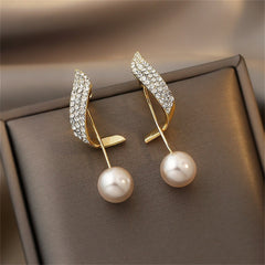 Pearl & Cubic Zirconia 18K Gold-Plated Embellished Wing Ear Jackets