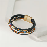 Black Polystyrene & 18K Gold-Plated Evil Eye Multistrand Cuff