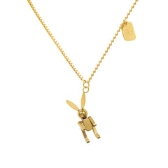 Elegant 18K gold-plated necklace featuring a charming bunny pendant, perfect for adding a touch of luck to any outfit.