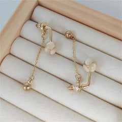 Cat's Eye & Cubic Zirconia 18K Gold-Plated Ball Ear Jackets