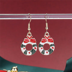 White & 18K Gold-Plated Wreath With Bow Drop Earrings