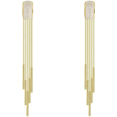 Cat's Eye & 18K Gold-Plated Tassel Drop Earrings
