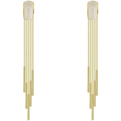 Cat's Eye & 18K Gold-Plated Tassel Drop Earrings