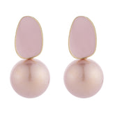 Pink Enamel & Pearl Rabbit Ear Drop Earrings
