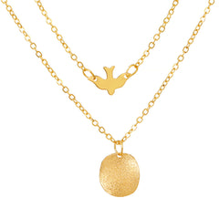 Stunning layered 18K gold-plated necklaces with a delicate bird charm, ideal for elevating any outfit with grace.