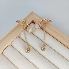 Cat's Eye & Cubic Zirconia 18K Gold-Plated Ball Ear Jackets