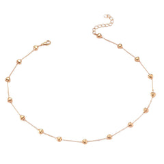 18K Gold-Plated Heart Station Necklace