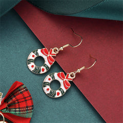 White & 18K Gold-Plated Wreath With Bow Drop Earrings