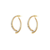 Cubic Zirconia & 18K Gold-Plated Double Curve Ear Jackets