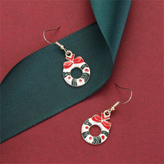 White & 18K Gold-Plated Wreath With Bow Drop Earrings