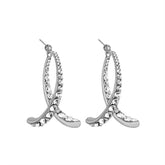 Cubic Zirconia & Silver-Plated Double Arc Ear Jackets