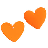 Orange Acrylic Heart Stud Earrings