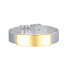 Two Tone Curved Card Belt Bracelet