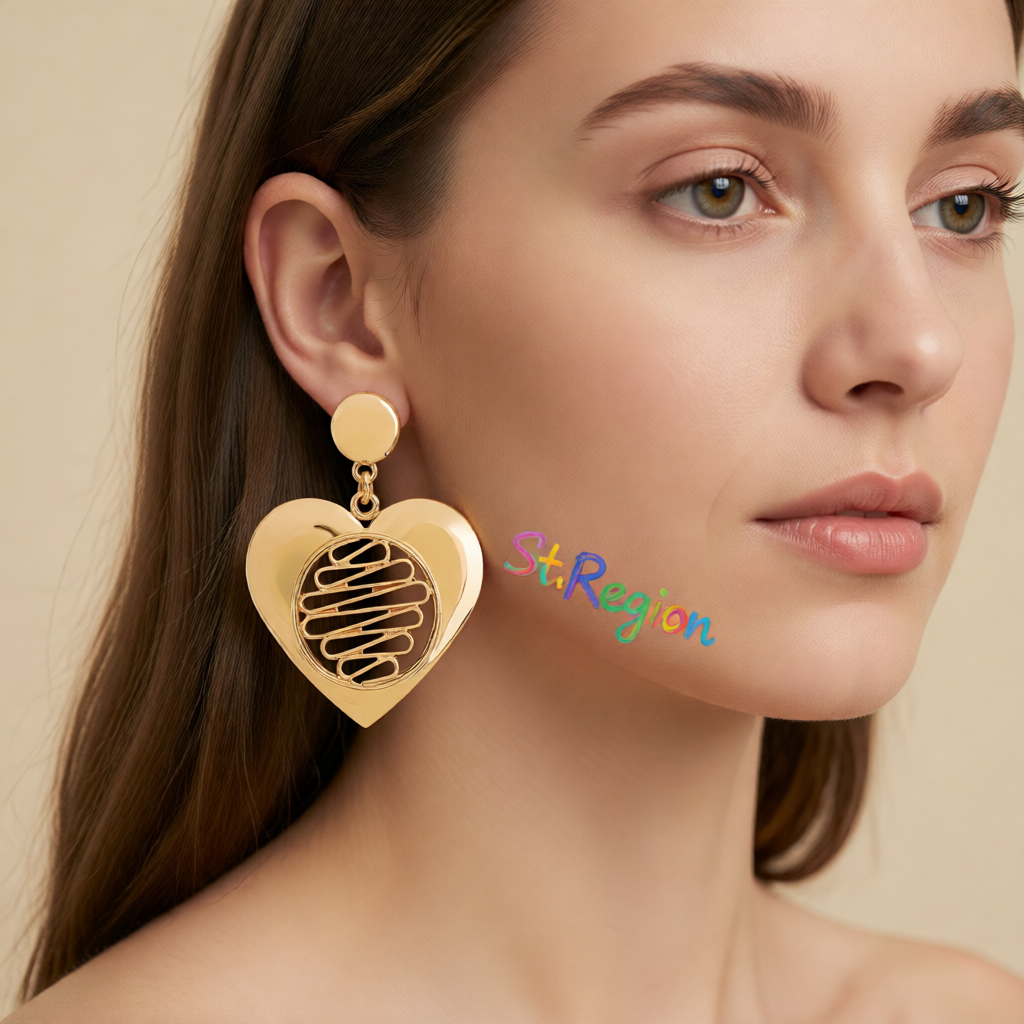 18K Gold-Plated Open Heart Drop Earrings