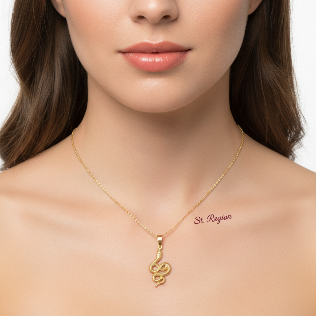18K Gold-Plated Snake Pendant Necklace - Street Region