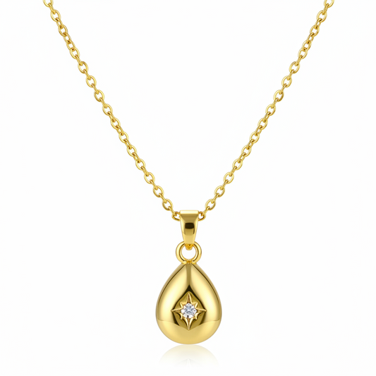 Cubic Zirconia & 18K Gold-Plated Drop Pendant Necklace - Street Region