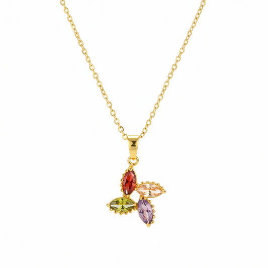Purple Multicolor Crystal & 18K Gold-Plated Pendant Necklace