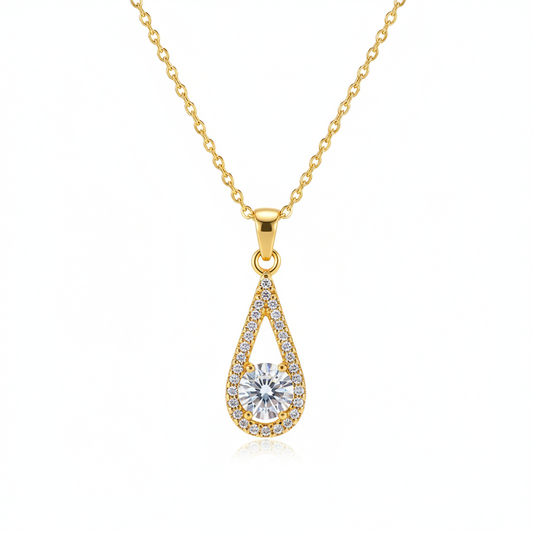 Crystal & Cubic Zirconia Drop Pendant Necklace