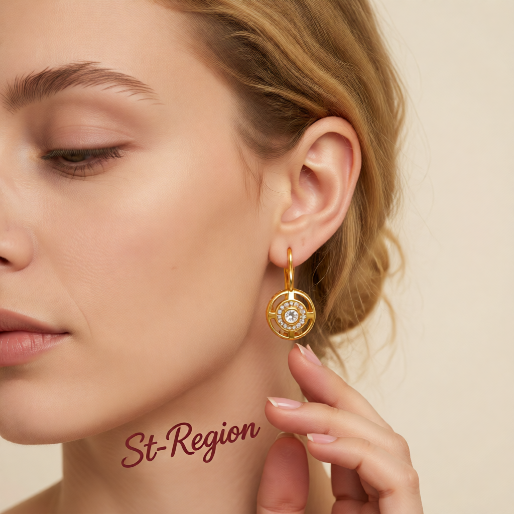 Crystal & Cubic Zirconia 18K Gold-Plated Cutout Huggie Earrings