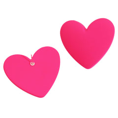 Rose Acrylic & Silver-Plated Heart Stud Earrings