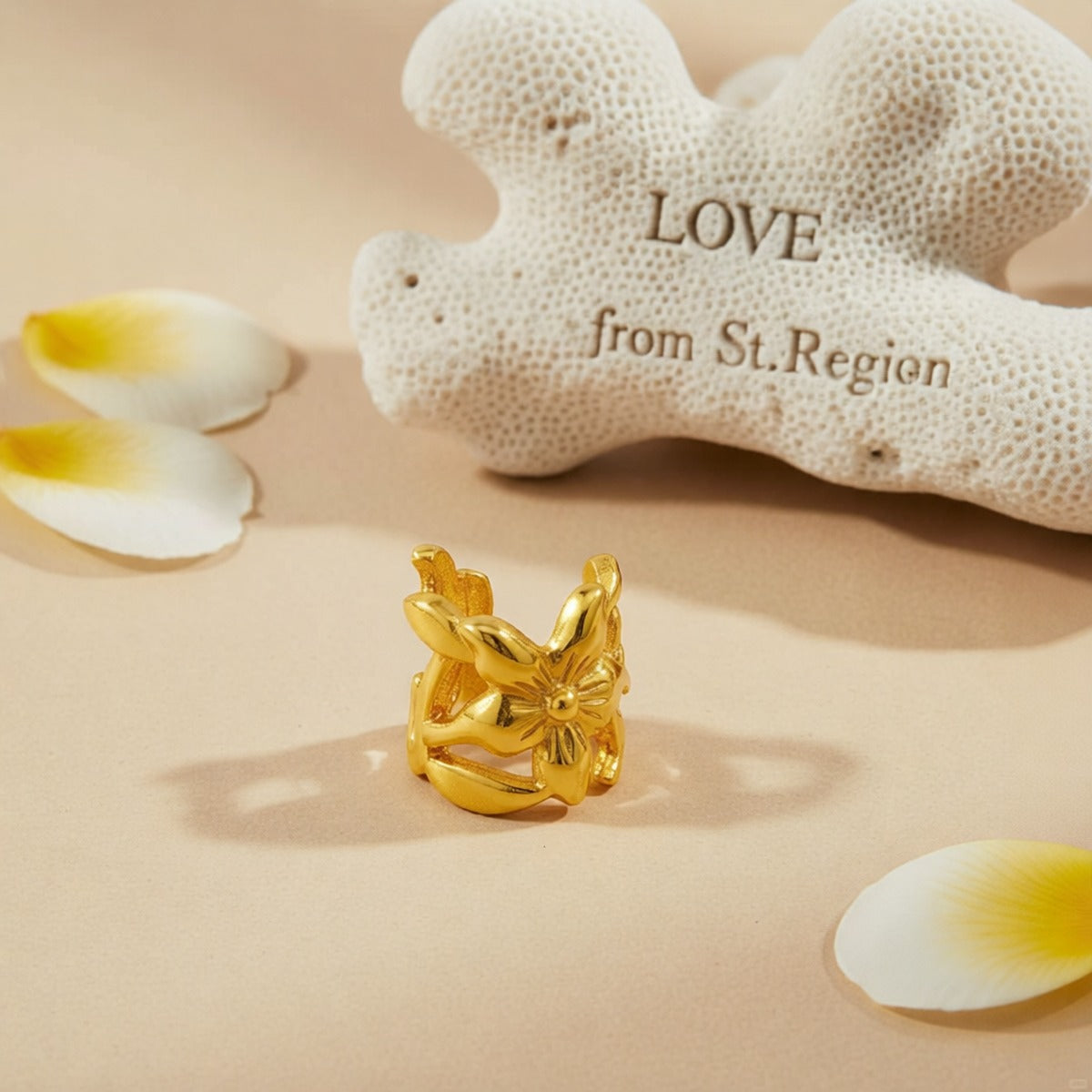 Goldtone Open Flower Ear Cuff