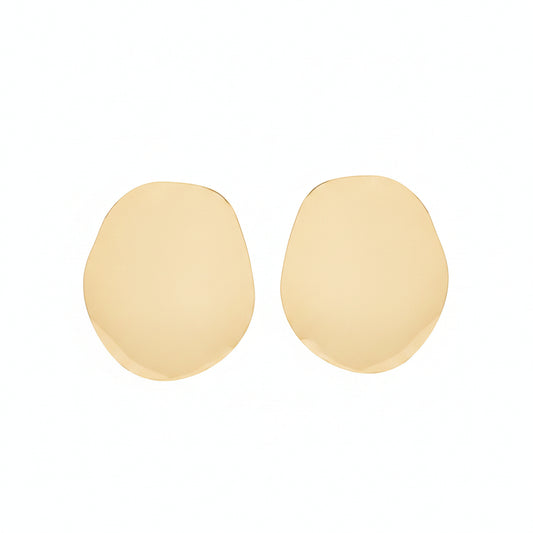 Goldtone Round Statement Stud Earrings