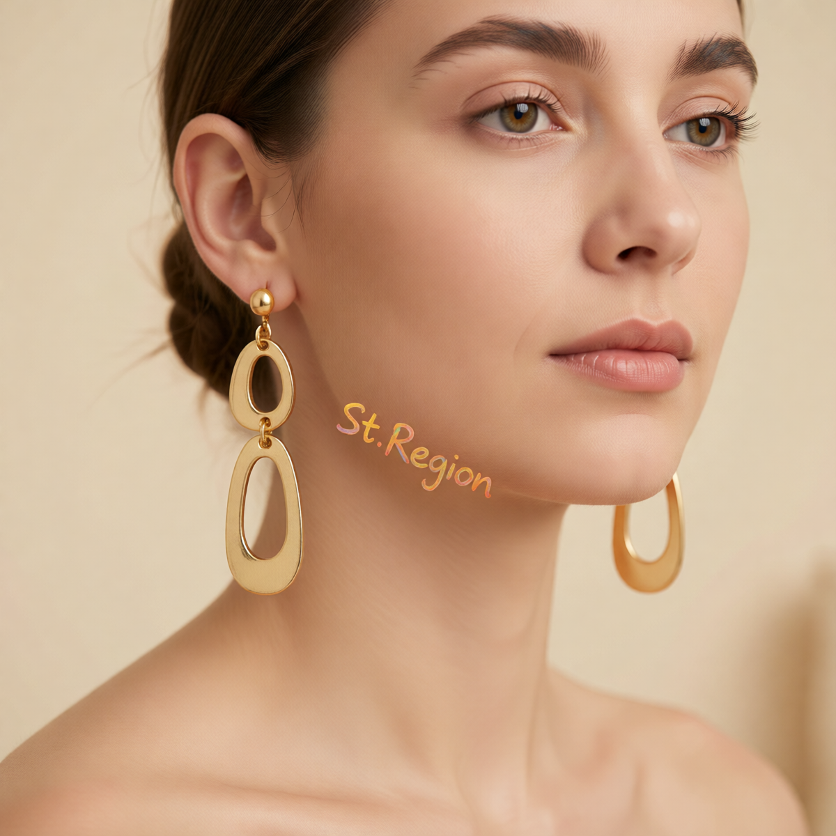 Goldtone Open Tiered Drop Dangle Earrings