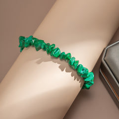 Dark Green Quartz Beaded Stretch Bracelet