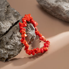Red Quartz Beaded Stretch Bracelet