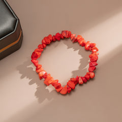 Red Quartz Beaded Stretch Bracelet