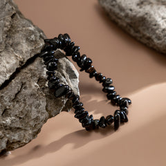 Black Resin Stretch Bracelet