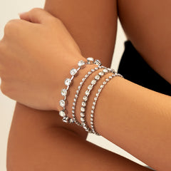 Cubic Zirconia & Silver-Plated Tennis Bracelet Set