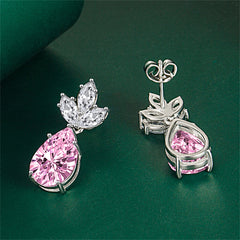 Colored Crystal & Silver-Plated Pineapple Drop Earrings