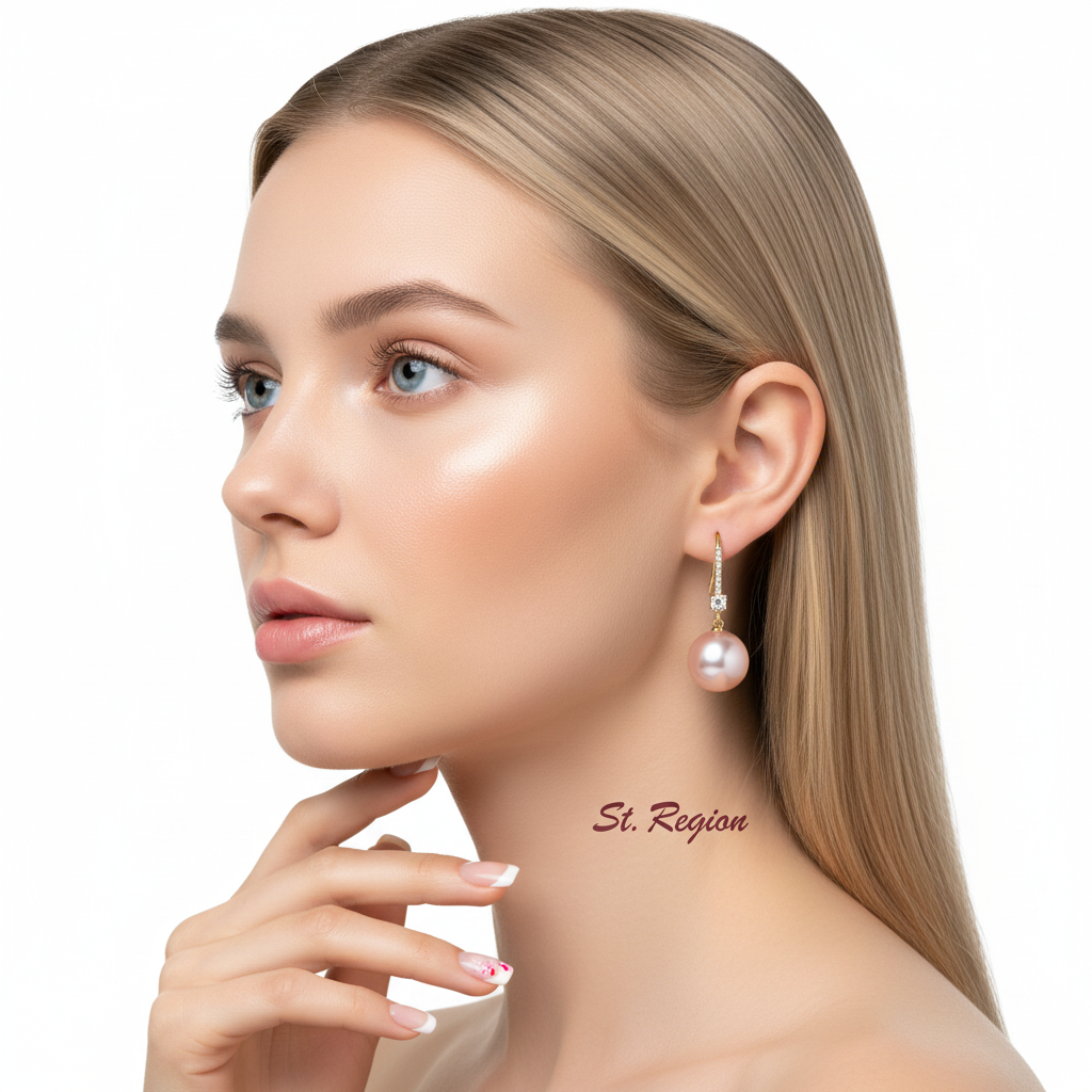 Cubic Zirconia & Pink Pearl 18K Gold-Plated Dangle Drop Earrings - Street Region