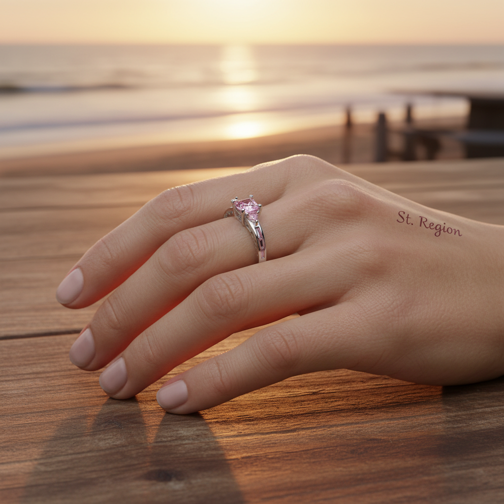 Pink Crystal & Silver-Plated Prong Illusion Ring - Street Region