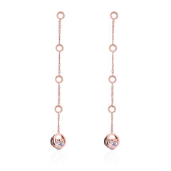 Cubic Zirconia & 18K Rose Gold-Plated 'Love' Drop Earrings