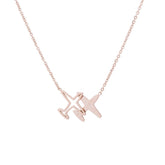 18k Rose Gold-Plated Airplane Pendant Necklace - streetregion