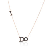 Cubic Zirconia & 18K Rose Gold-Plated 'I Do' Pendant Necklace
