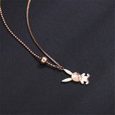 18K Rose Gold-Plated Rabbit Pendant Necklace